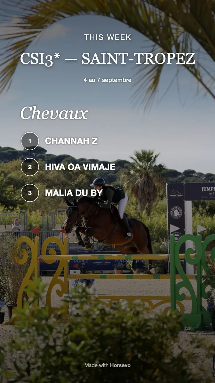 Story de la semaine : les chevaux engagés au CSI de Saint-Tropez